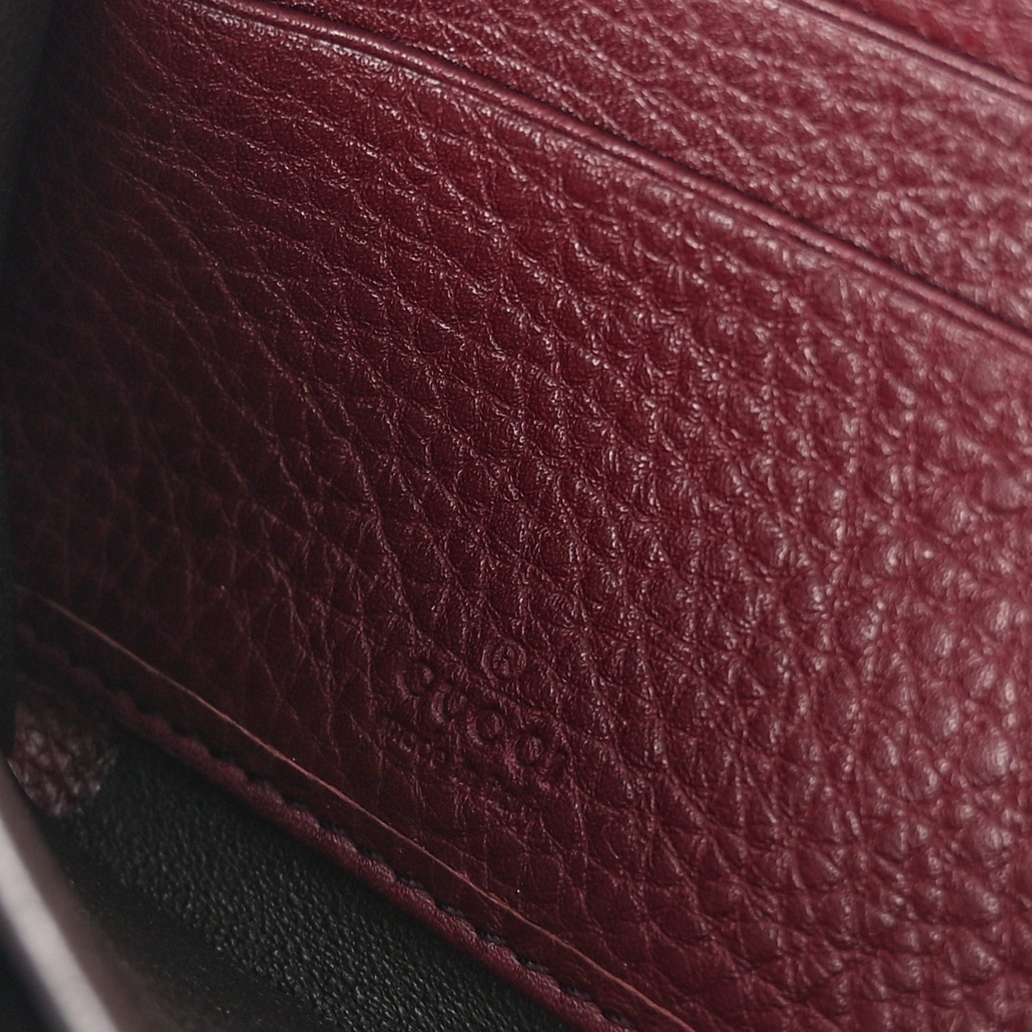 Pebbled Calfskin Soho Zip Around Wallet Classic Burgundy