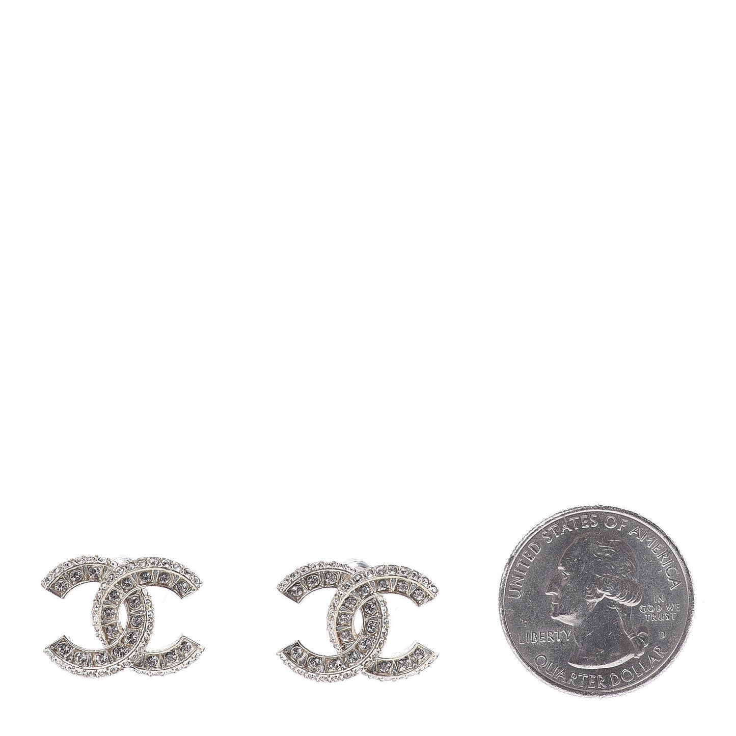 Crystal CC Earrings Light Gold