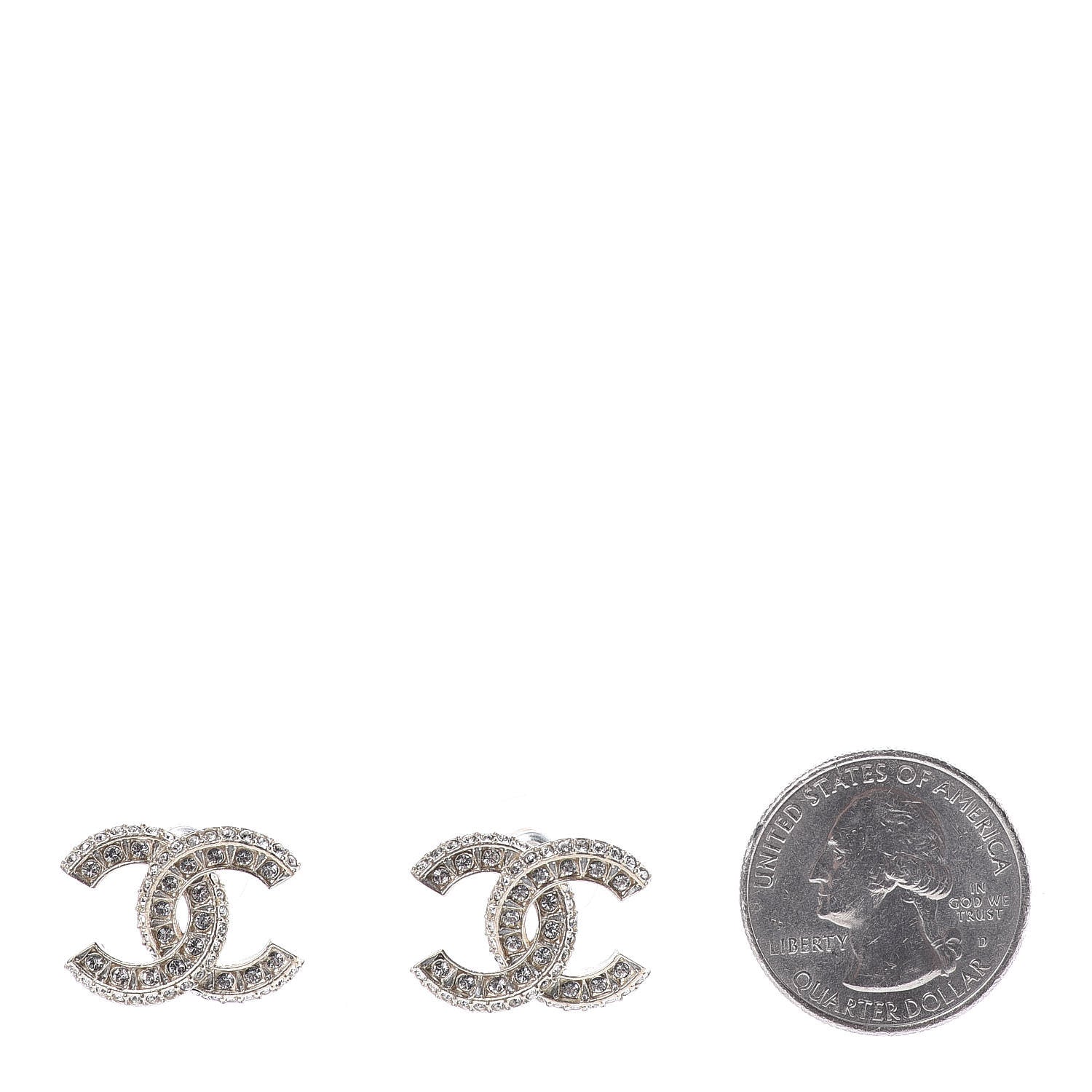 Chanel Crystal CC Earrings Light Gold 2 of 5