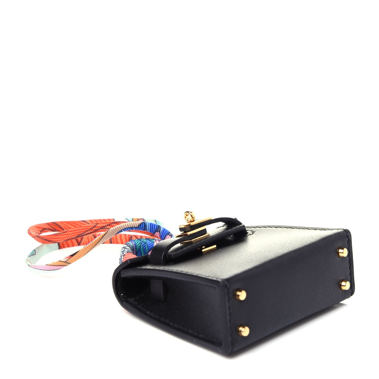 Hermes Tadelakt Mini Kelly Twilly Bag Charm Black 4 of 8
