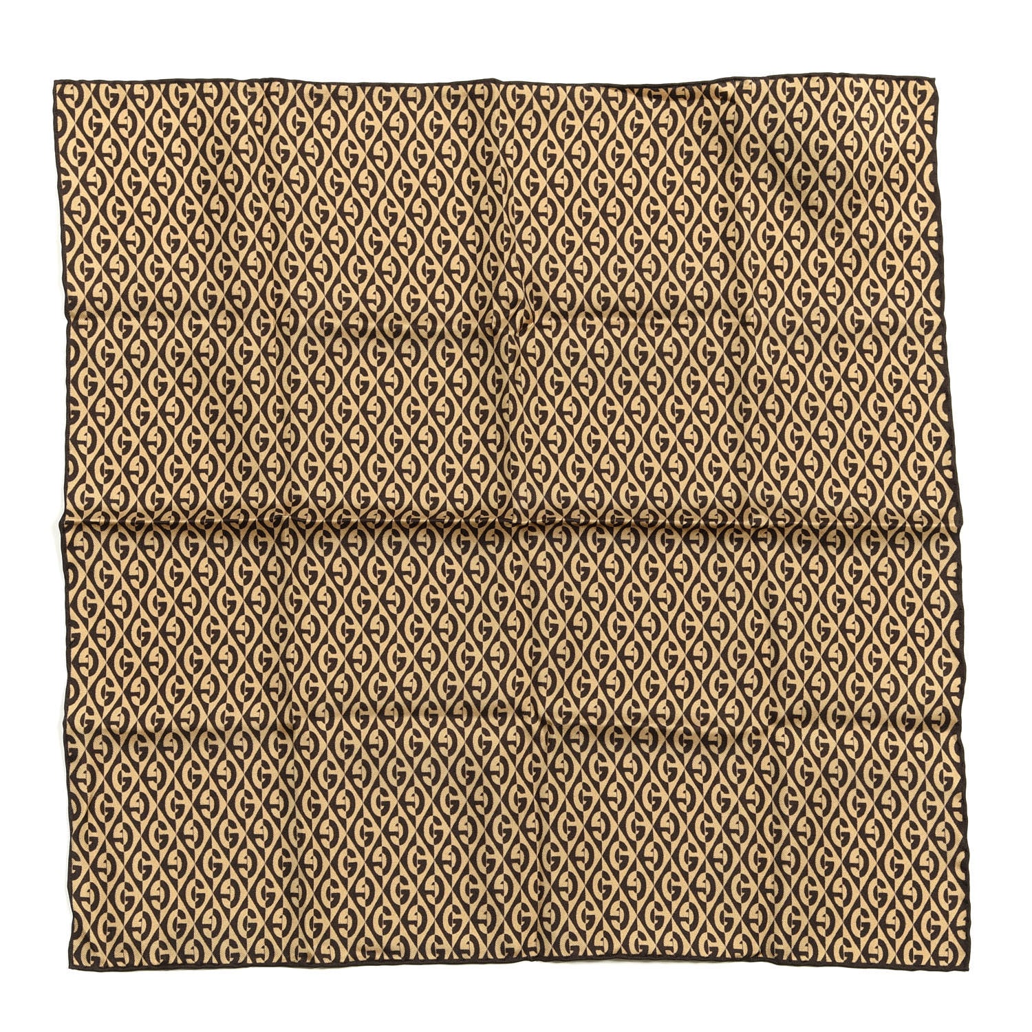 Gucci Silk G Rhombus Scarf Beige Brown 1 of 3
