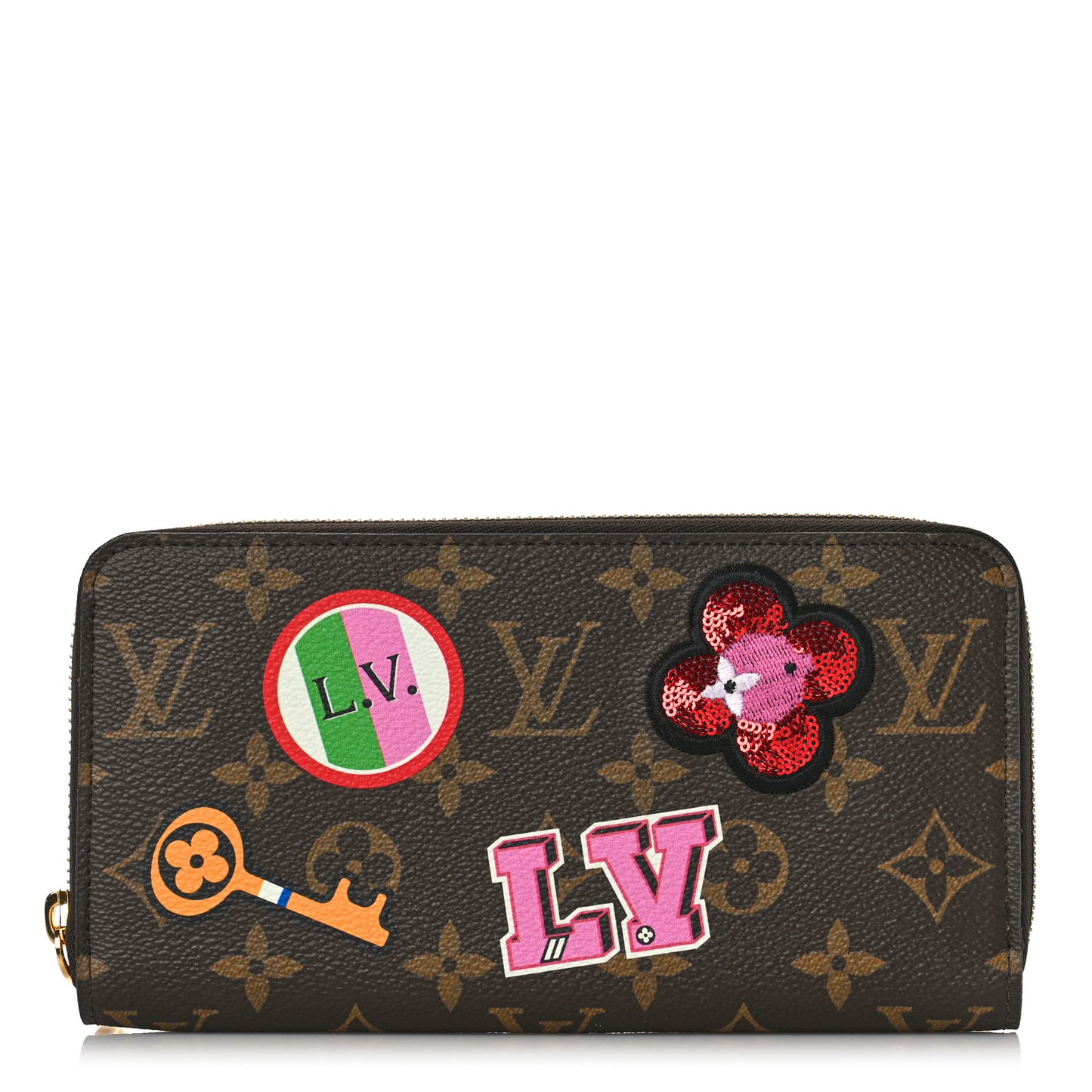 Monogram Travel Stickers Zippy Wallet
