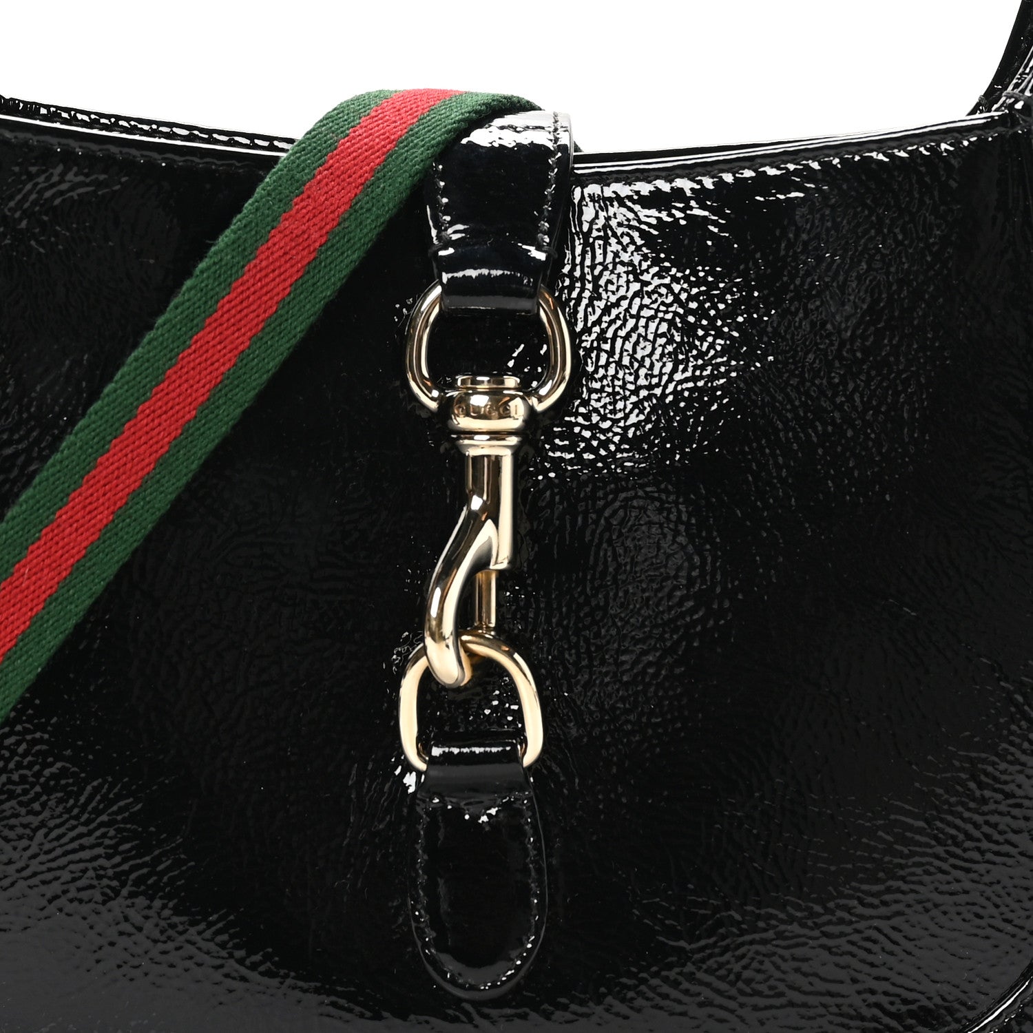 Gucci Patent Calfskin Small Jackie Shoulder Bag Black 8 of 10