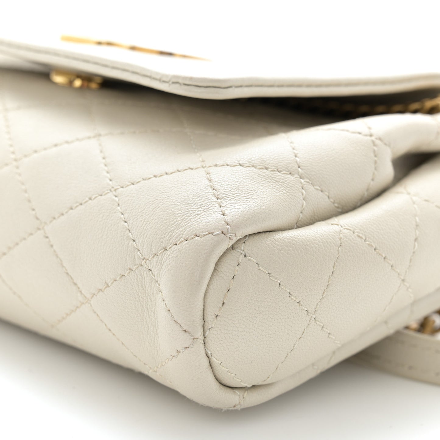 Lambskin Quilted Monogram Mini Nolita Blanc Vintage