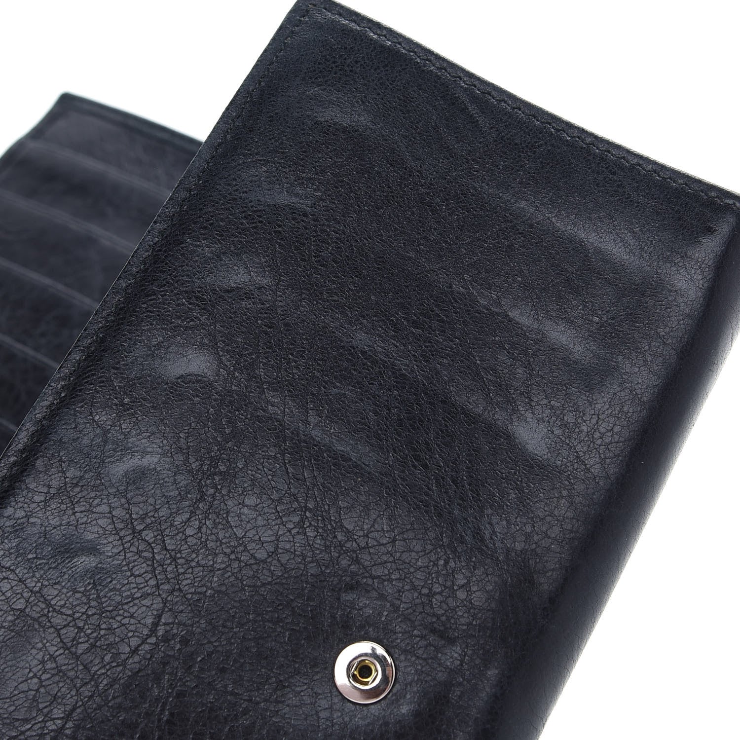 Balenciaga Agneau Giant 12 Silver Hardware Continental Wallet on Strap Black 10 of 10