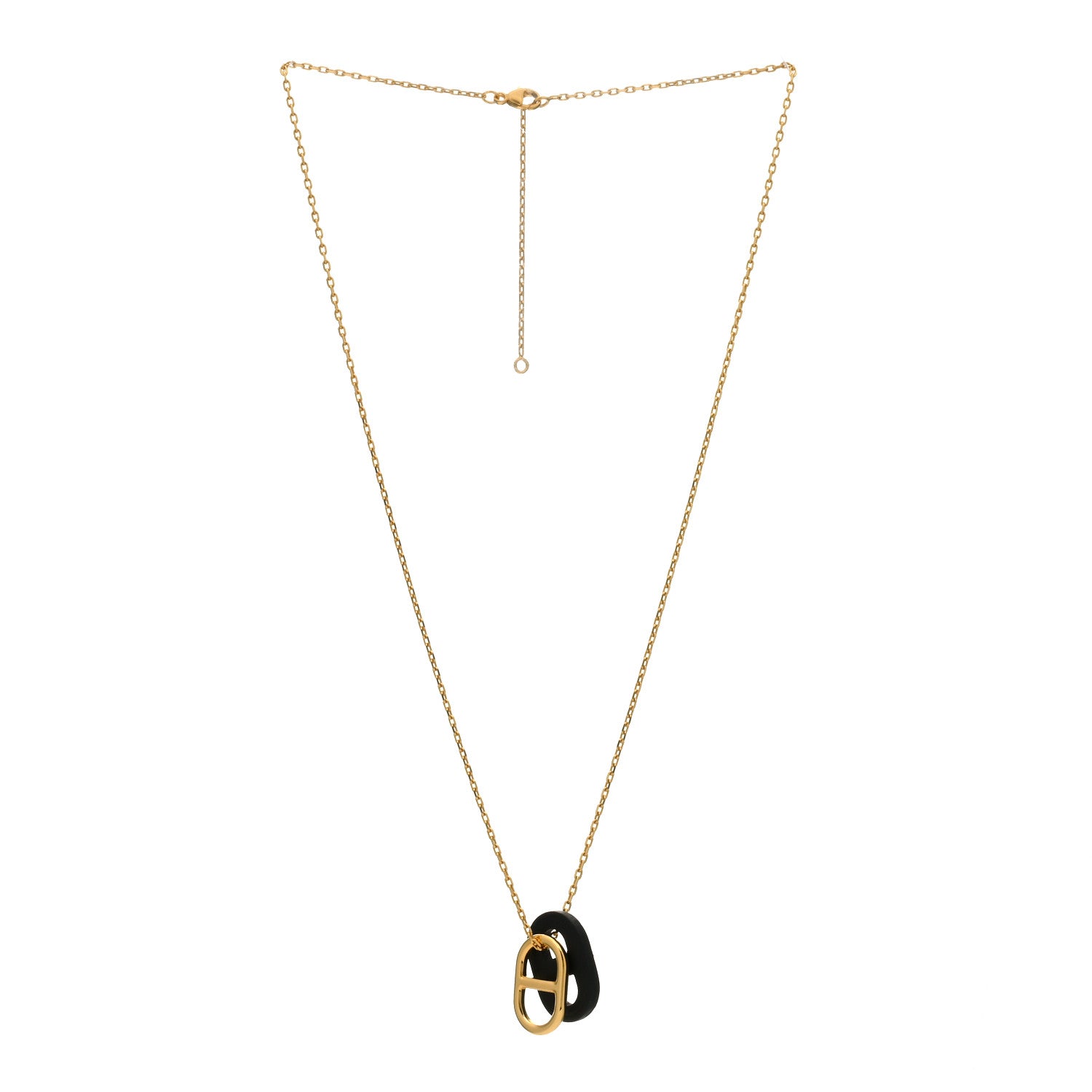 Hermes Swift O'Maillon Pendant Necklace Black 2 of 3