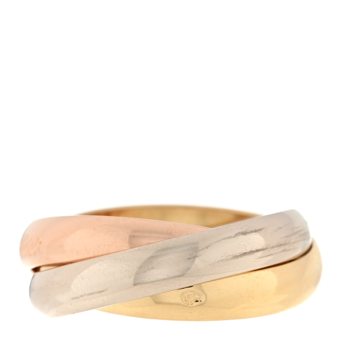 18K Pink Yellow White Gold Classic Les Must De Cartier Trinity Ring 52 6