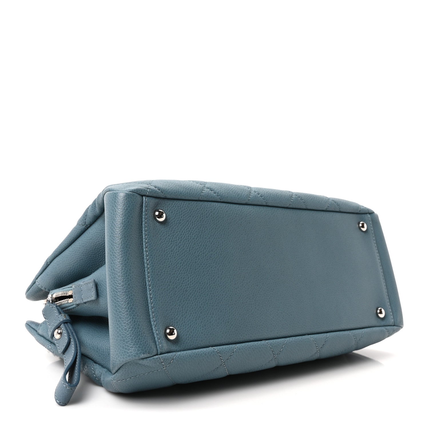 Chanel Caviar Quilted CC Timeless Soft Tote Blue 4 of 10