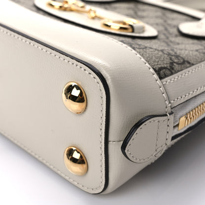Gucci GG Supreme Monogram Azalea Calfskin Mini Horsebit 1955 Top Handle Bag Beige Ebony Mystic White 8 of 8