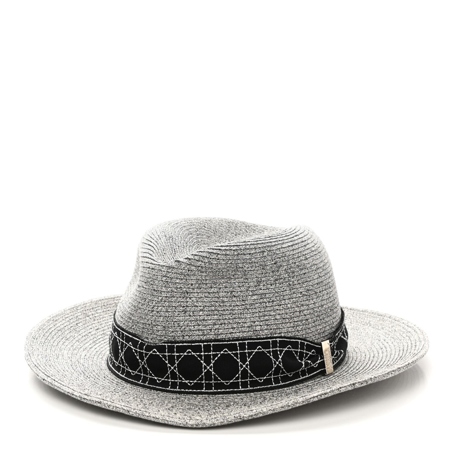 Christian Dior Paper Woven Hat 57 Grey 1 of 8