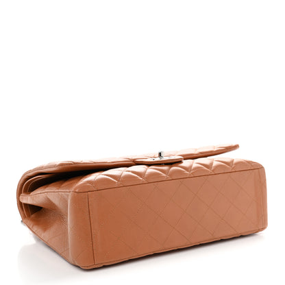 Chanel Caviar Quilted Maxi Double Flap Light Brown 4 of 11