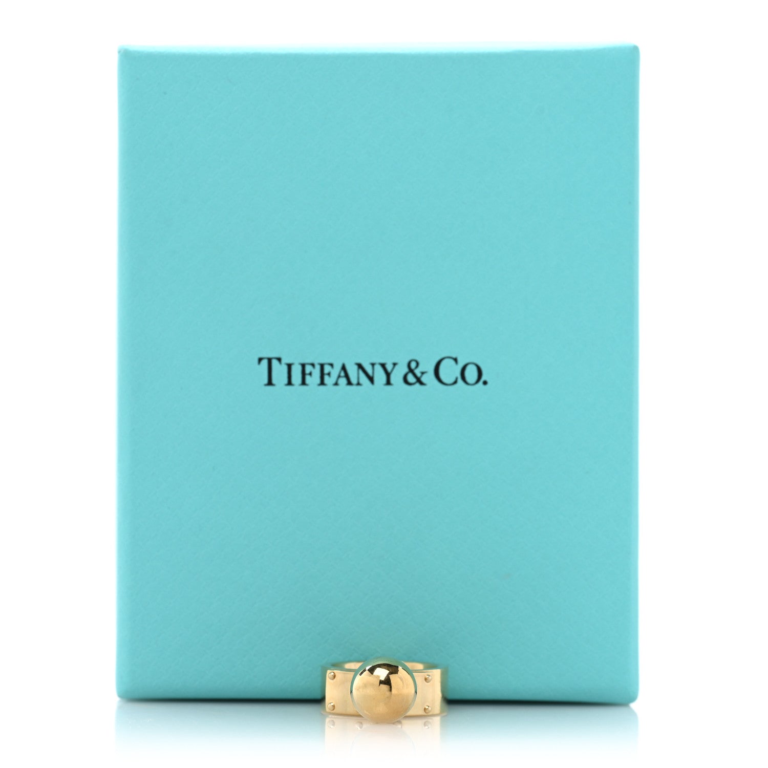Tiffany 18K Yellow Gold Hardwear Dangle Ball Ring 47 4 5 of 6