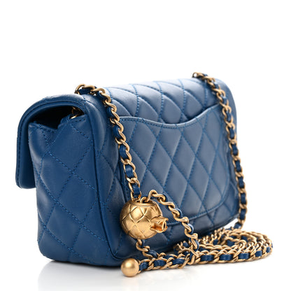 Chanel Lambskin Quilted Pearl Crush Mini Rectangular Flap Blue 3 of 11