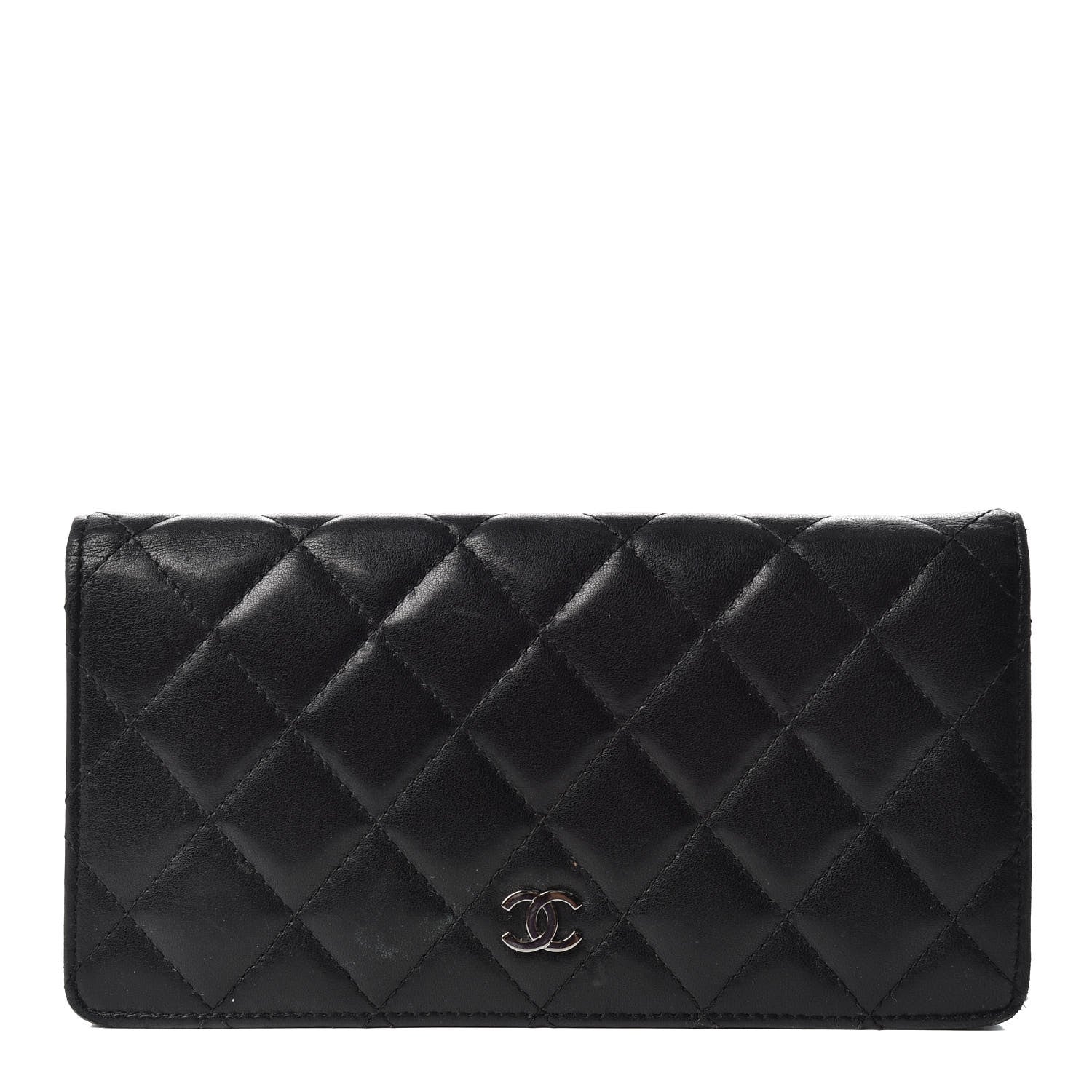 Chanel Lambskin Quilted Yen Wallet Black 1 of 9