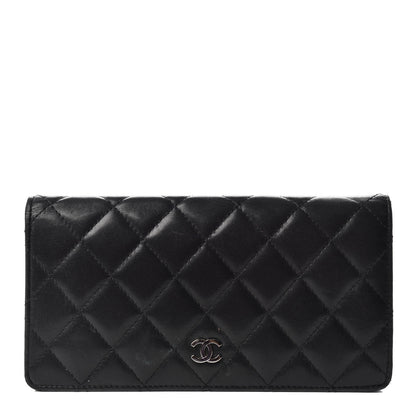 Chanel Lambskin Quilted Yen Wallet Black 1 of 9