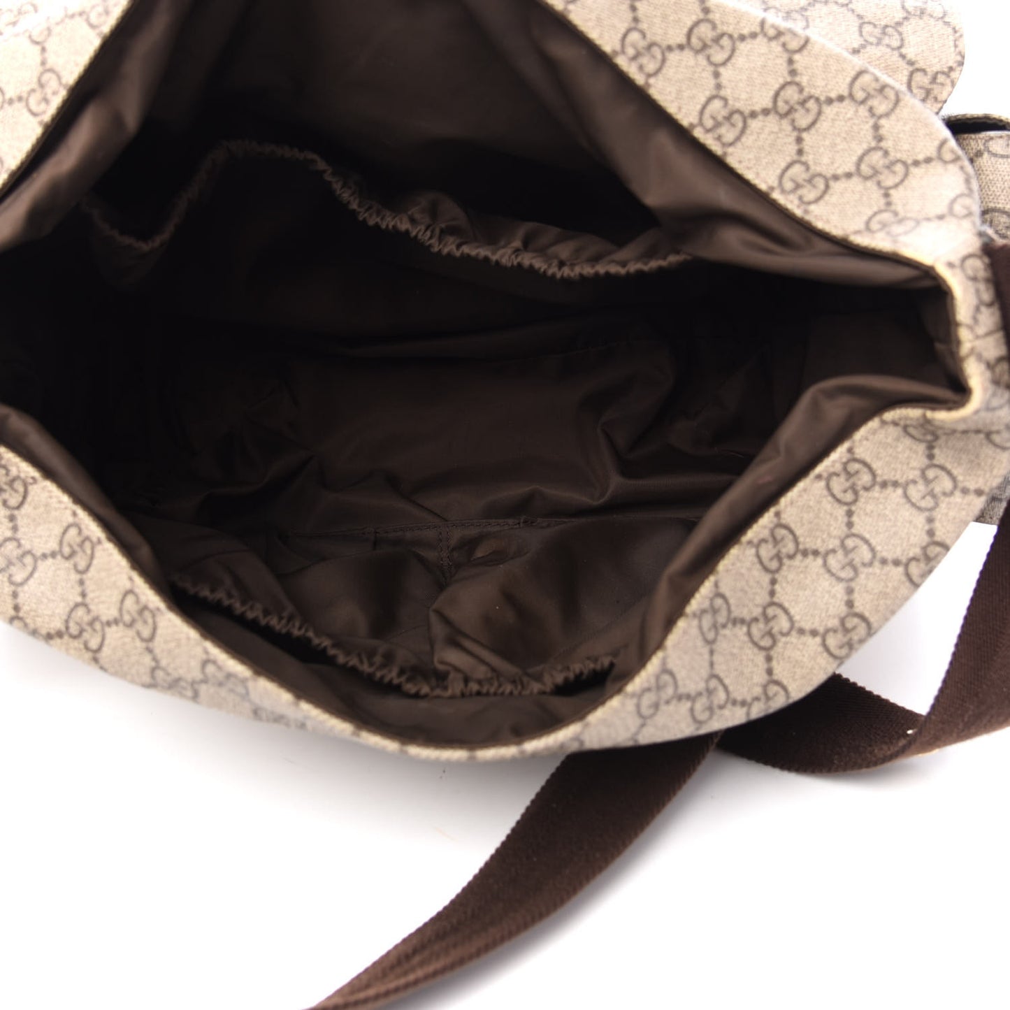 GG Plus Monogram Messenger Diaper Bag Dark Brown