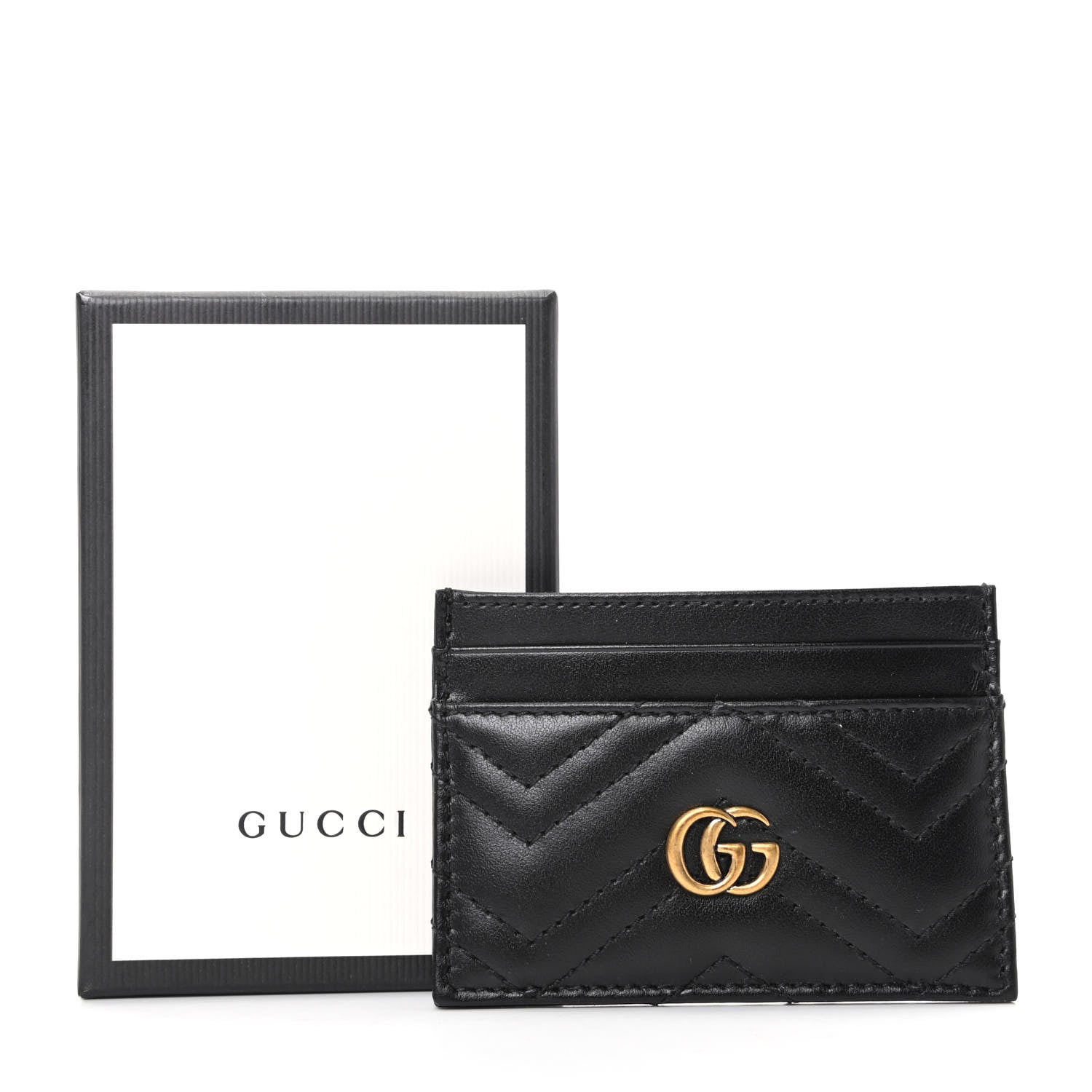 Gucci Calfskin Matelasse GG Marmont Card Holder Black 7 of 7