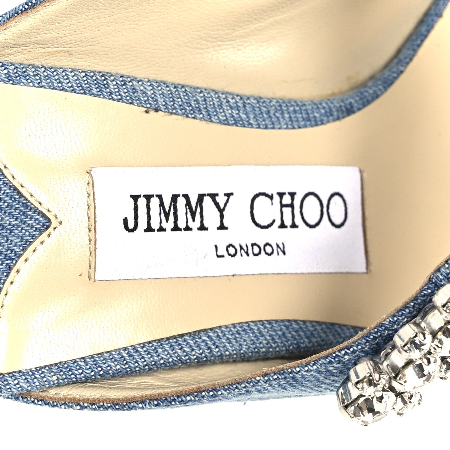 Jimmy Choo Denim Crystal Bing 65 Pumps 37.5 Blue 8 of 8
