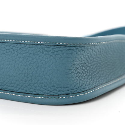 Hermes Taurillon Clemence Evelyne TPM New Blue Jean 10 of 11