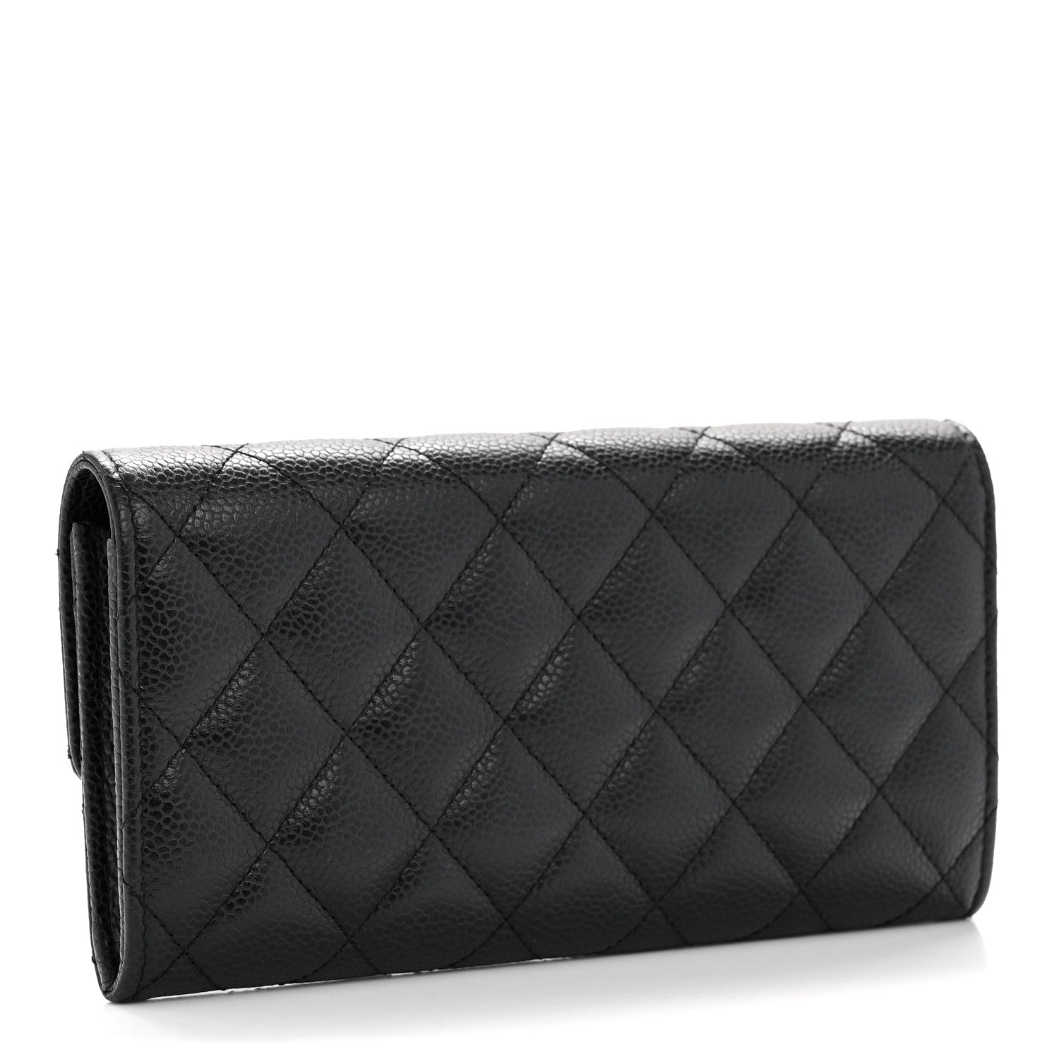 Chanel Caviar Quilted Large Gusset Flap Wallet Black 3 of 11