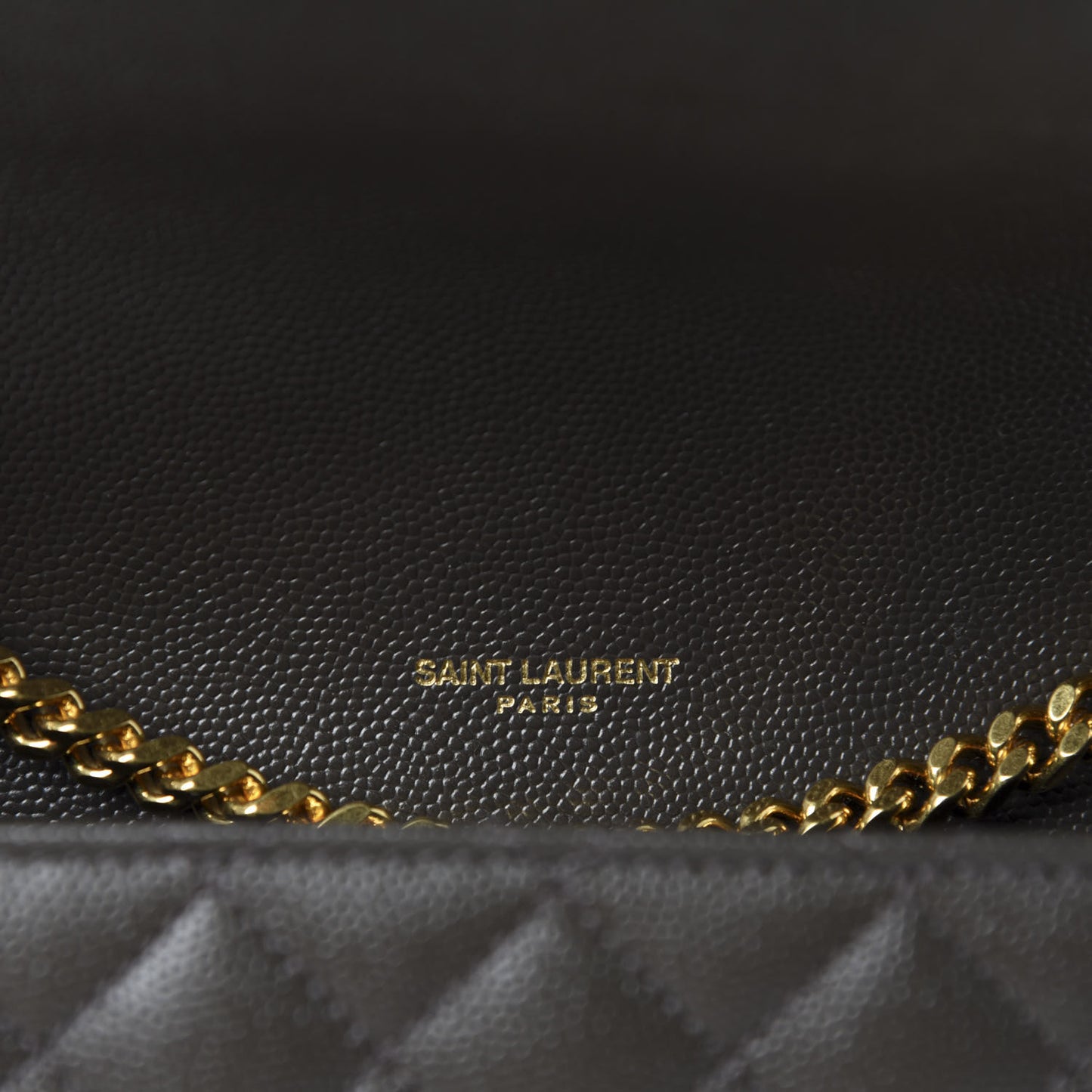 Grain De Poudre Textured Mixed Matelasse Triquilt Small Monogram Satchel Pebble