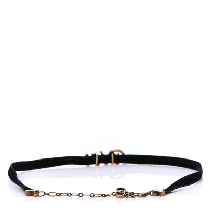 Christian Dior Velvet Pearl DIOR Choker Necklace Black 2 of 5