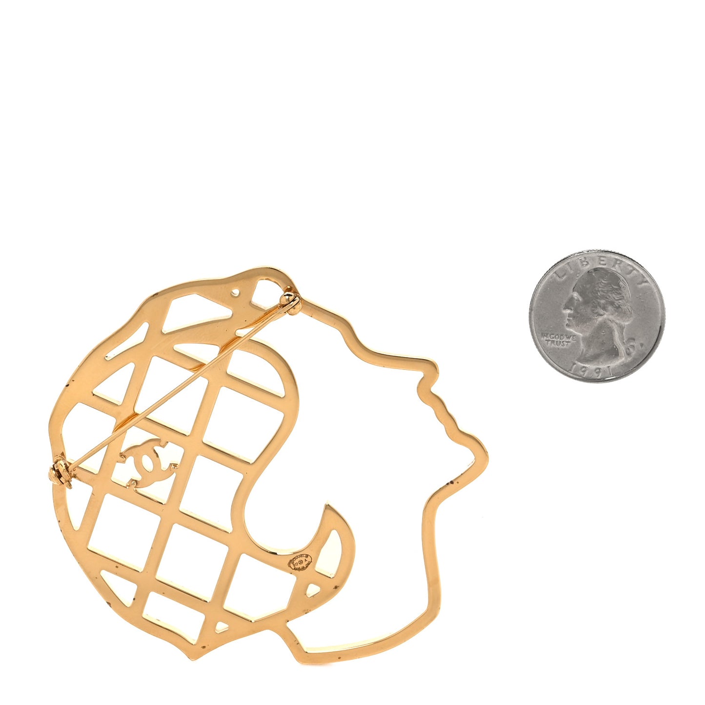 Crystal Mademoiselle Brooch Black Gold