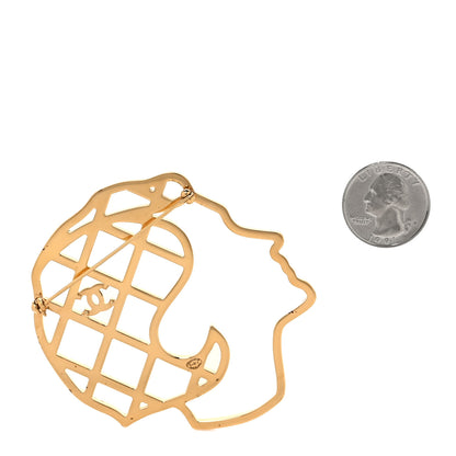 Chanel Crystal Mademoiselle Brooch Black Gold 2 of 4