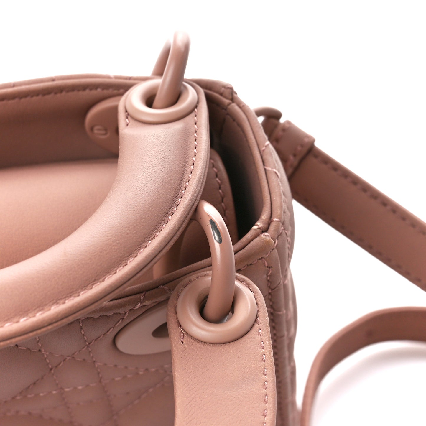 Ultra Matte Calfskin Cannage Micro Lady Dior Beige