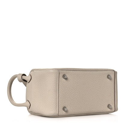 Hermes Taurillon Clemence Mini Lindy 20 Craie 4 of 13