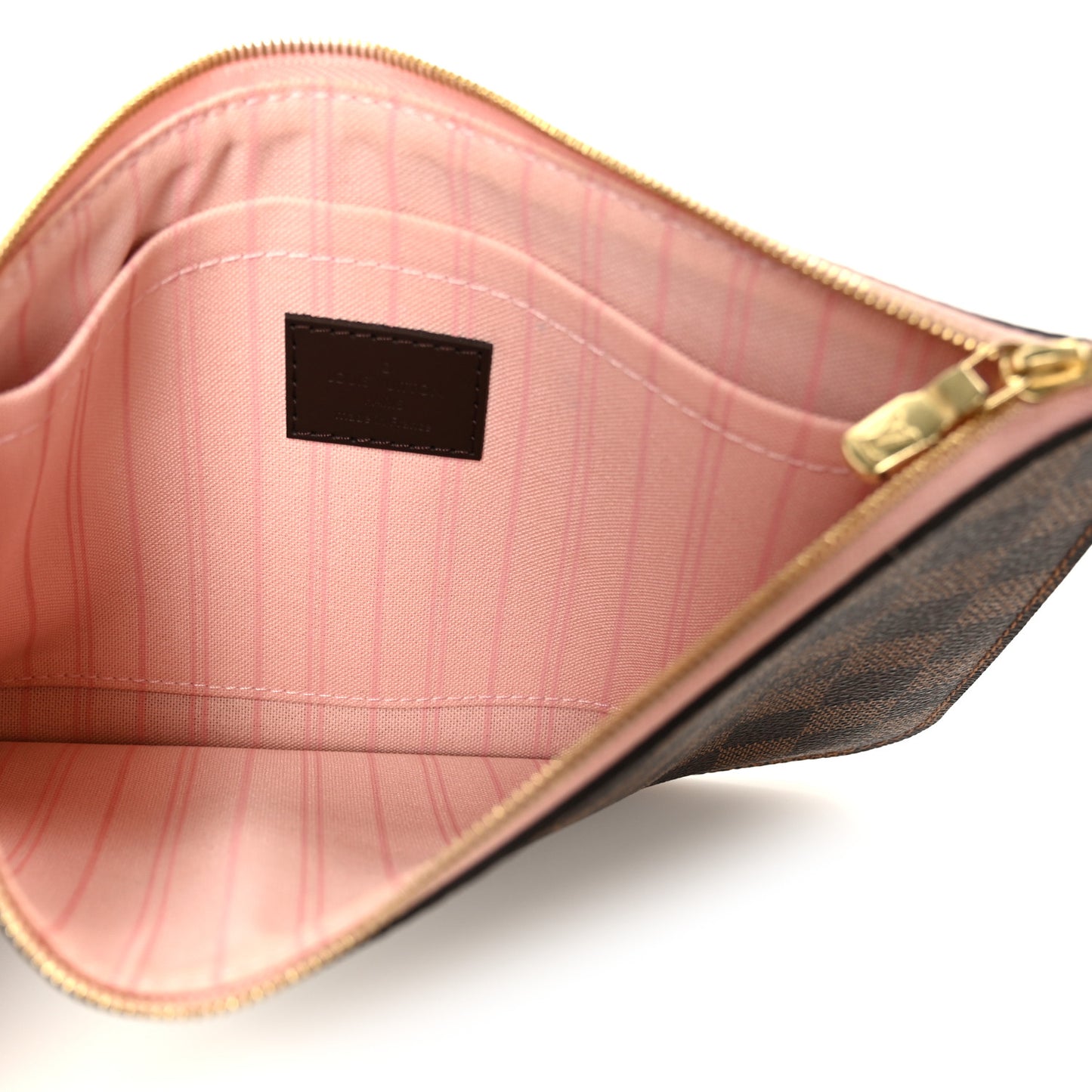 Damier Ebene Neverfull MM GM Pochette Rose Ballerine