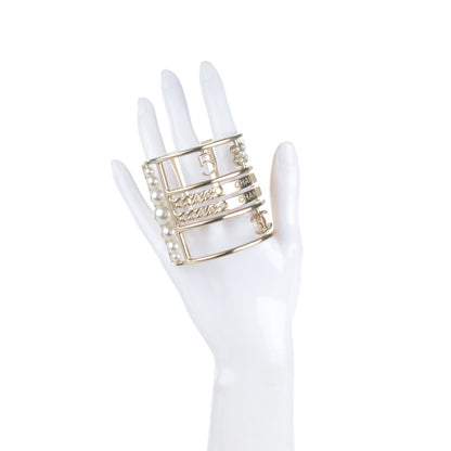 Chanel Metal Pearl CC Cuff Gold 2 of 5