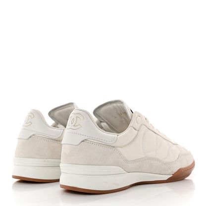 Chanel Suede Calfskin Quilted Sneakers 36.5 White 4 of 9