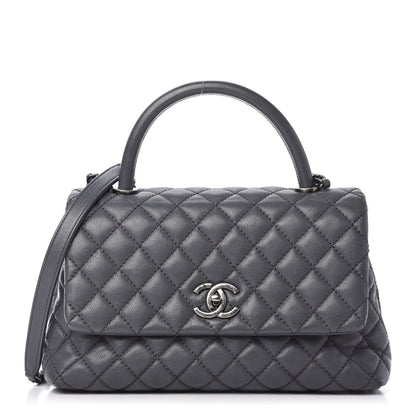 Chanel Caviar Quilted Small Coco Handle Flap Gray 1 of 10