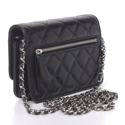 Chanel Caviar Quilted Mini Wallet On Chain WOC Black 3 of 11