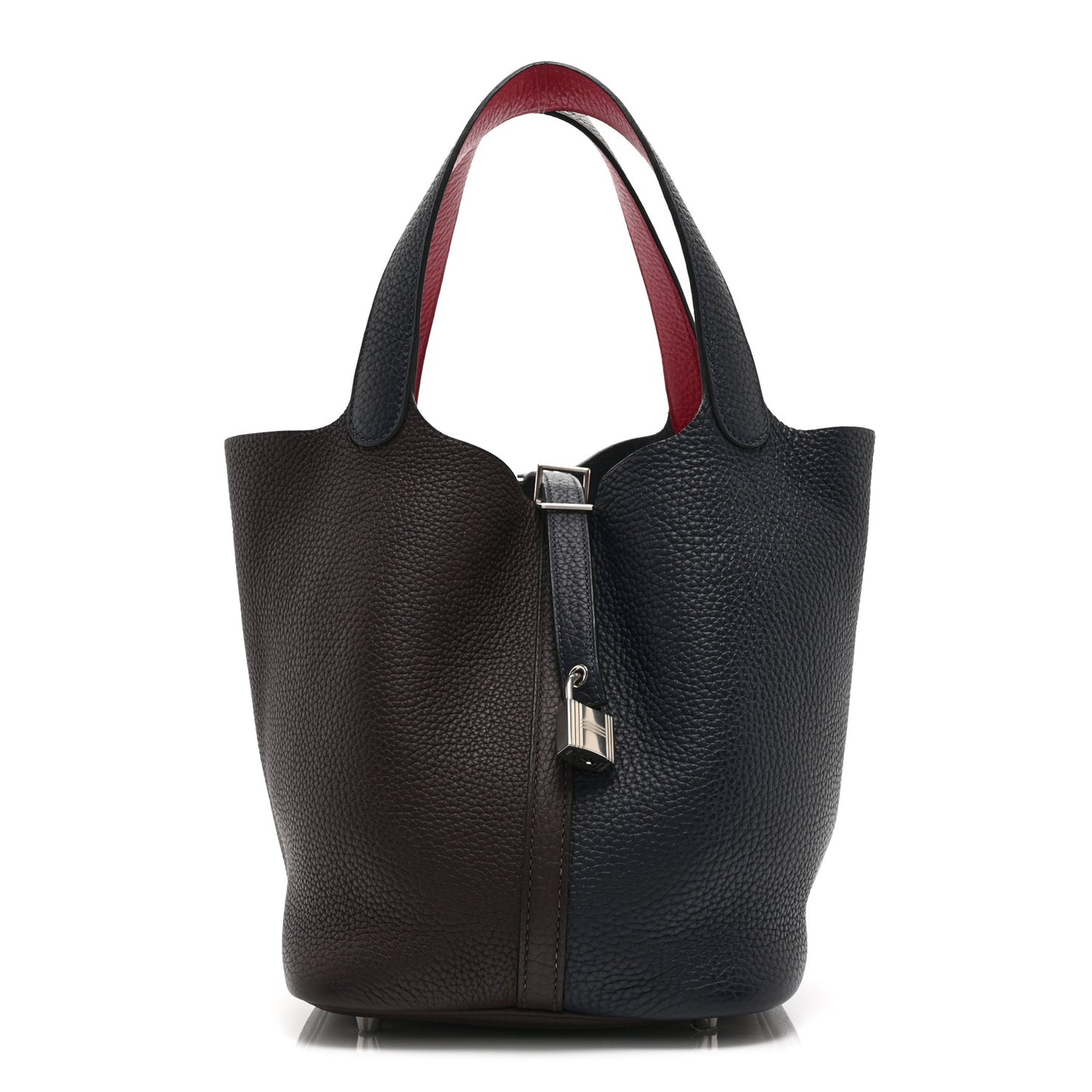 Taurillon Clemence Casaque Picotin Lock 22 MM Bleu Nuit Framboise Rouge Sellier