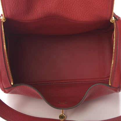 Hermes Taurillon Clemence Lindy 26 Rouge Casaque 5 of 10