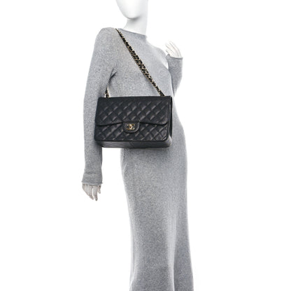 Chanel Caviar Quilted Jumbo Double Flap Black 2 of 11