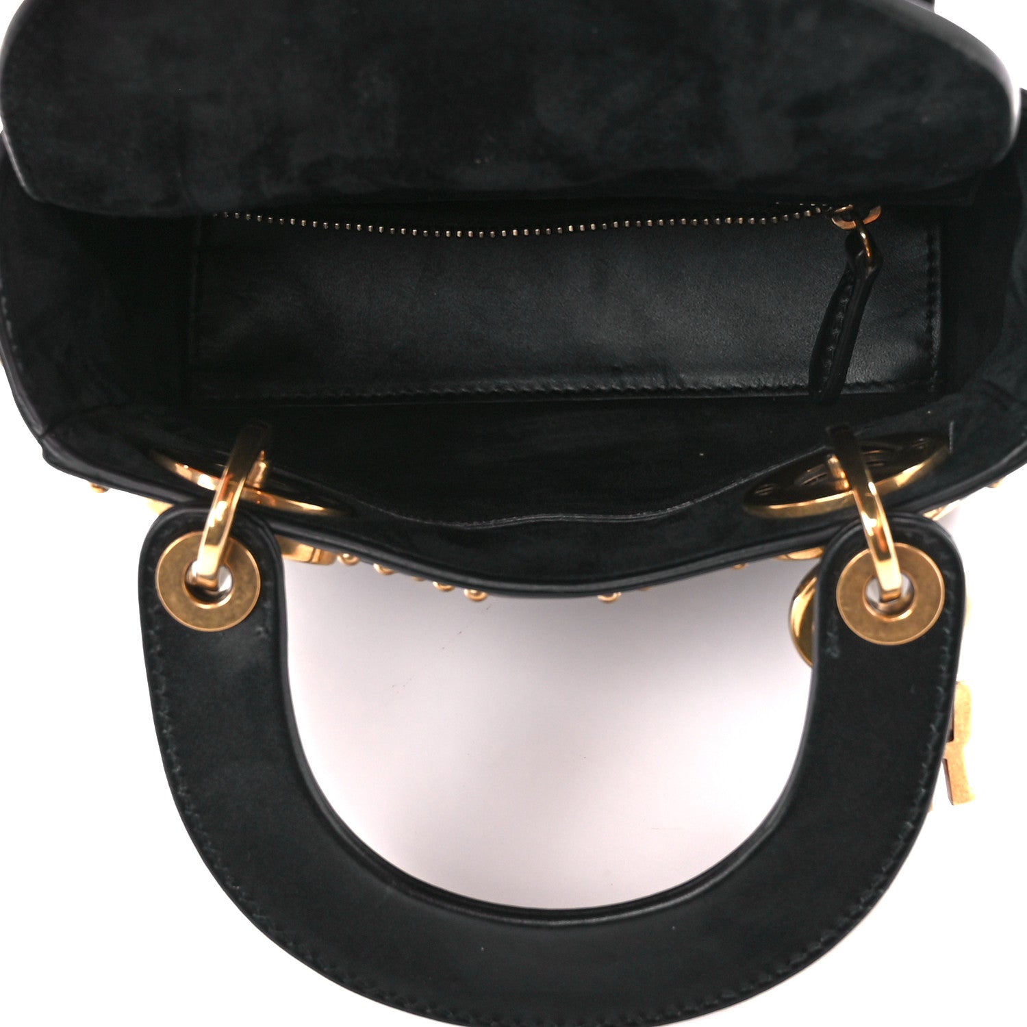 Christian Dior Lambskin Studded Mini Supple Lady Dior Black 5 of 11