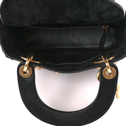 Christian Dior Lambskin Studded Mini Supple Lady Dior Black 5 of 11