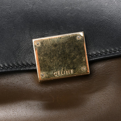 Celine Calfskin Suede Tri-color Large Trapeze Olive 14 of 16