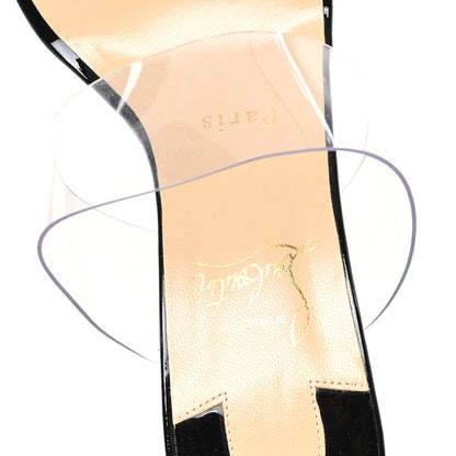 Christian Louboutin Patent PVC Just Nothing 85 Slide Sandals 38.5 Black 8 of 9