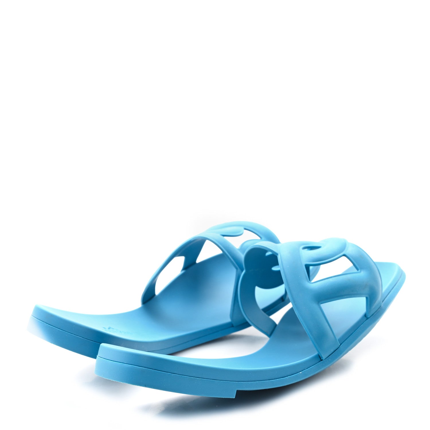 Hermes Rubber Aloha Sandals 38 Bleu Vif 5 of 9