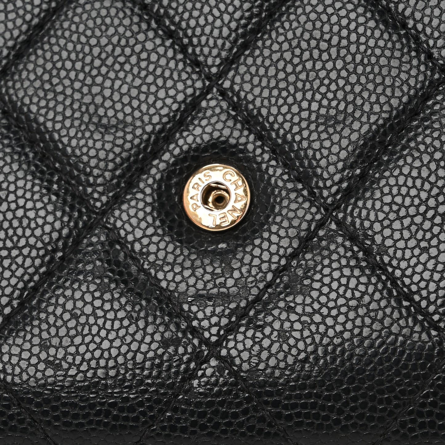Caviar Quilted Medium Flap Wallet Black