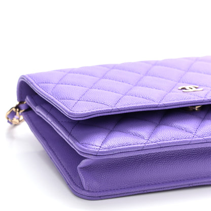 Chanel Caviar Quilted Wallet On Chain WOC Purple 10 of 12