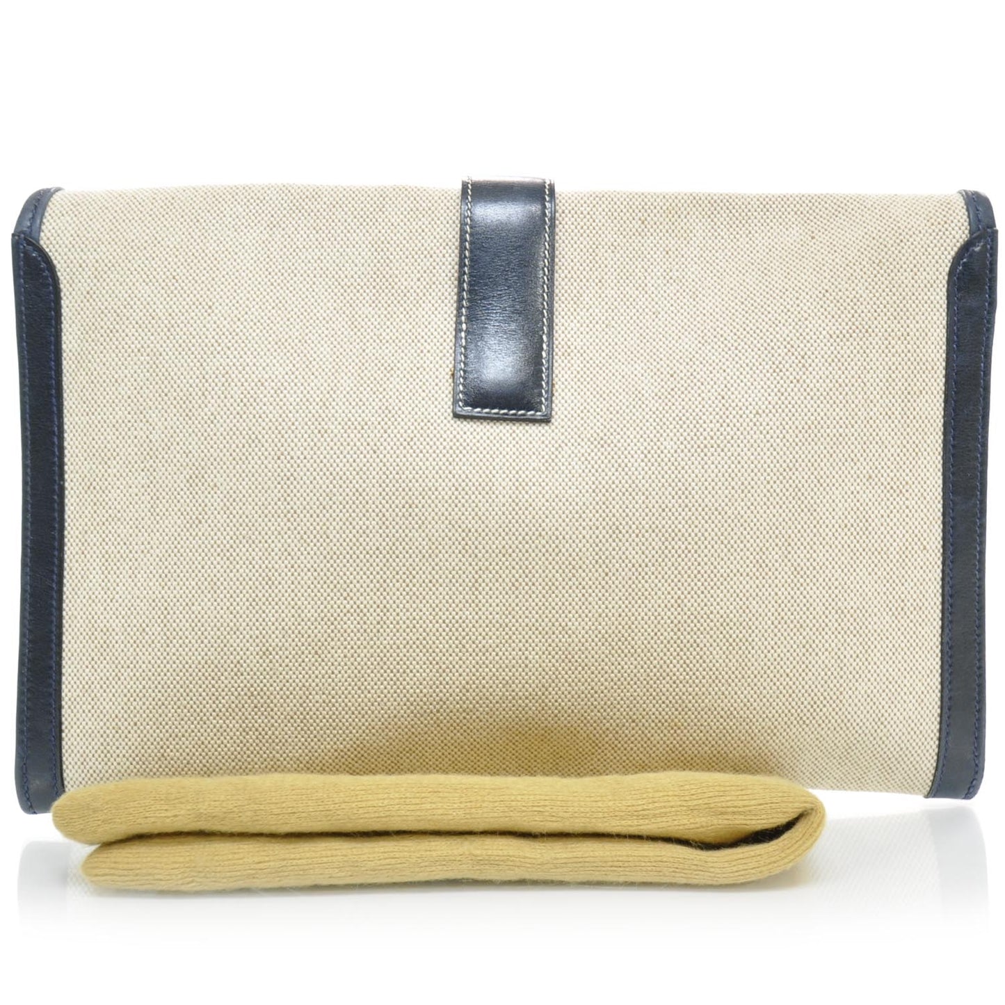 Toile Leather Jige PM Clutch Navy Bleu