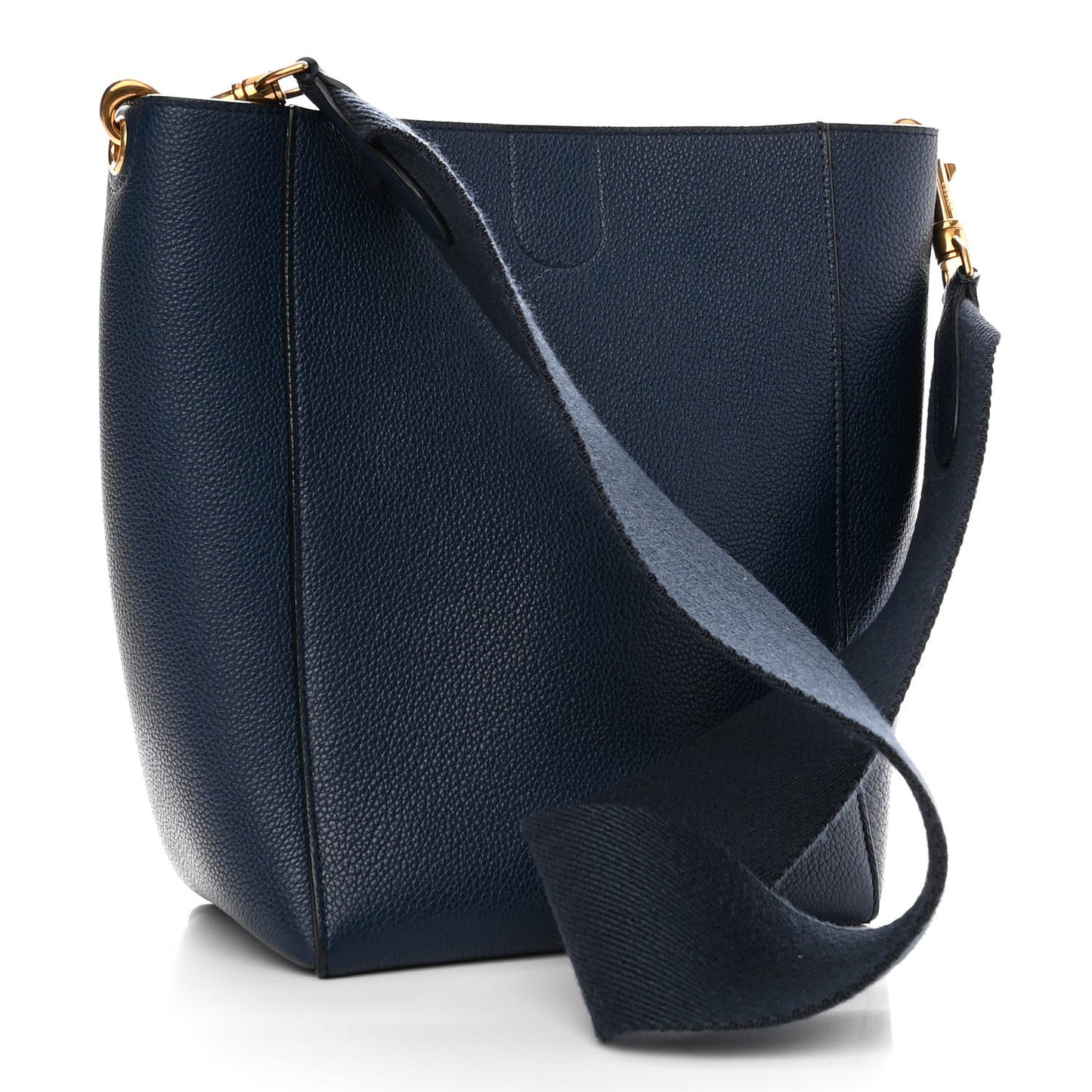 Soft Grained Calfskin Small Sangle Bucket Bag Navy