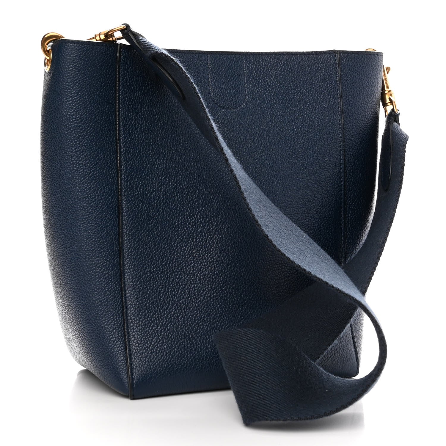 Celine Soft Grained Calfskin Small Sangle Bucket Bag Navy 3 of 9