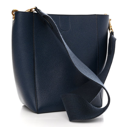 Celine Soft Grained Calfskin Small Sangle Bucket Bag Navy 3 of 9