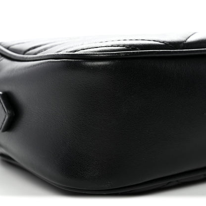 Gucci Calfskin Matelasse Monochrome Small GG Marmont Chain Shoulder Bag Black 9 of 13